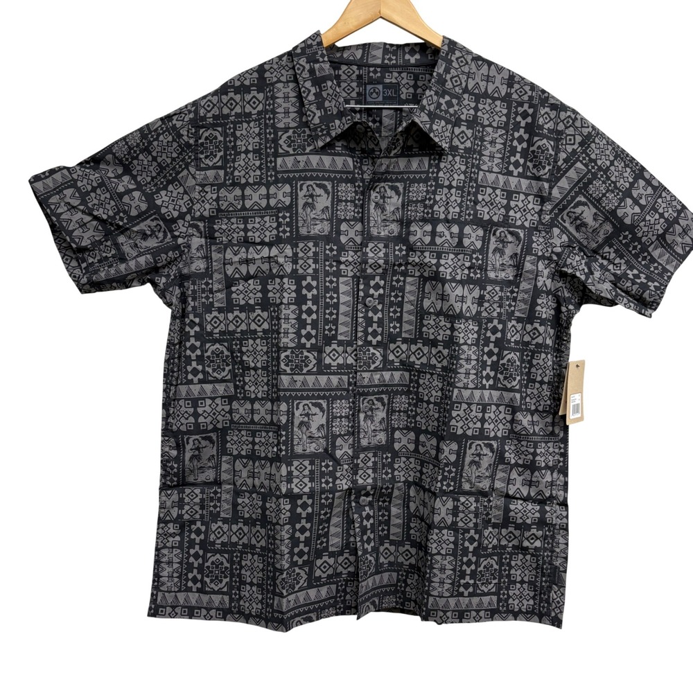 Magpul Kaneohe Short Sleeve Shirt 3XL Grey Black Tribal Hula Girl Aloha MAG767